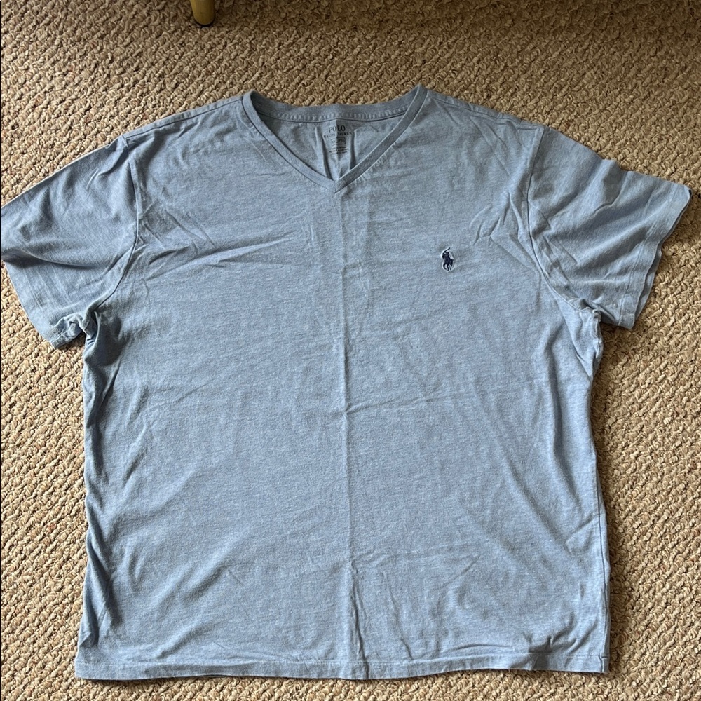 Polo Ralph Lauren Light Heather Blue V-Neck Tee